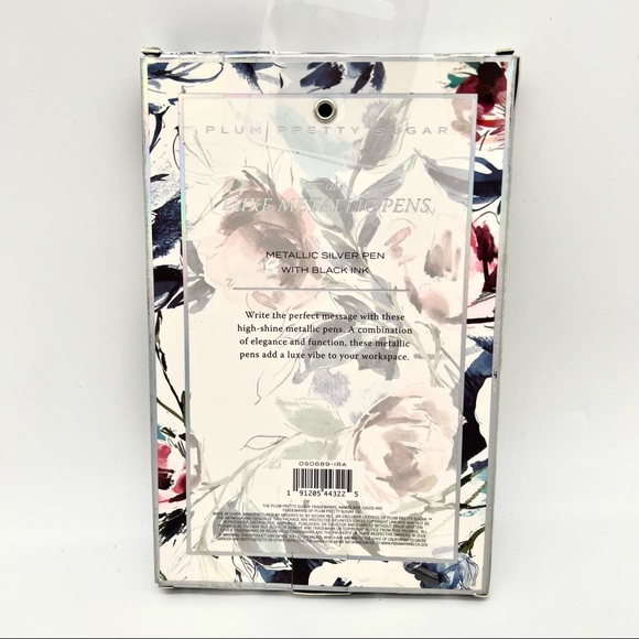 Set of 6 Metallic Silver Pens with Black Ink - Picture 2 of 2